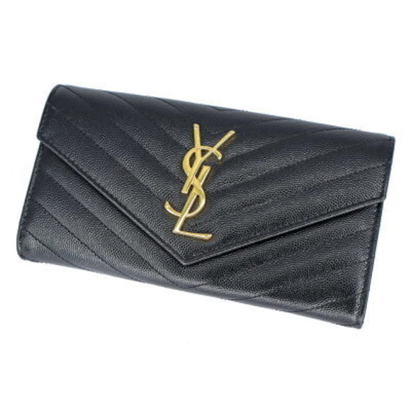 Saint Laurent Fold Long Wallet Black - Picture 1 of 9